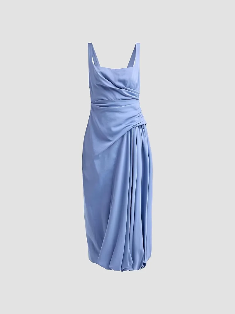 Lela Rose Women's Faille Bubble Midi Dress - Bluebell - Size 0