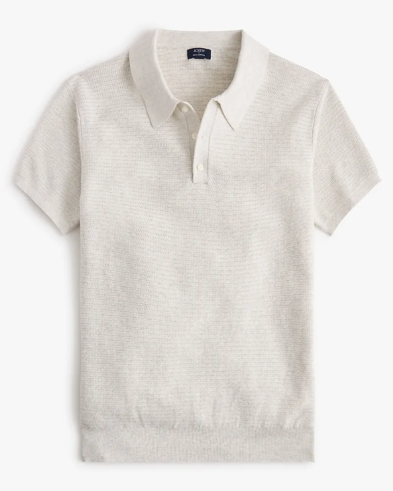 100% cotton horizontal textured polo shirt