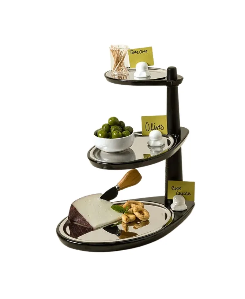 Uncommon Goods Space-Saving Swivel Serving Stand - Black
