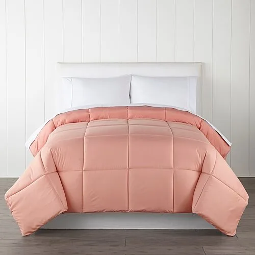 Home Expressions Ultra Soft Down Alternative Reversible Comforter, One Size, Pink