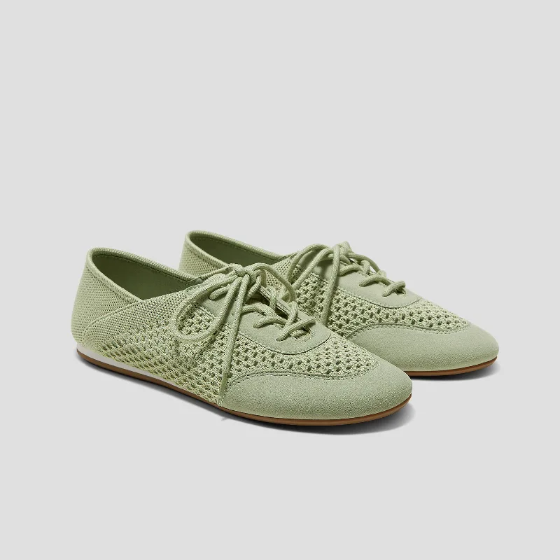 VIVAIA Round-Toe Lace-Up Mesh Sneakers (Yara)|MATCHA|US 5.5