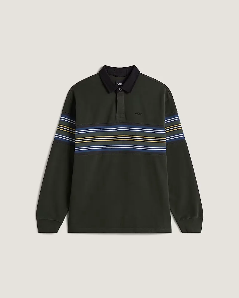 Vans - Maglia a maniche lunghe Surge Rugby, Uomo, Verde, Taglia: XS