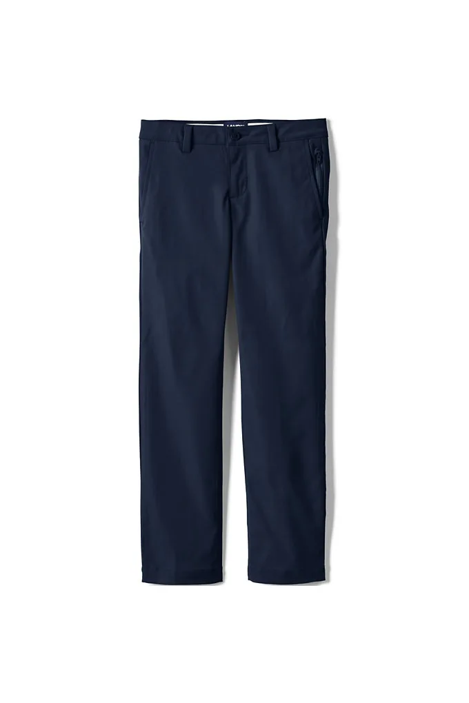 Girls Active Chino Pants - Lands' End - Blue - 2