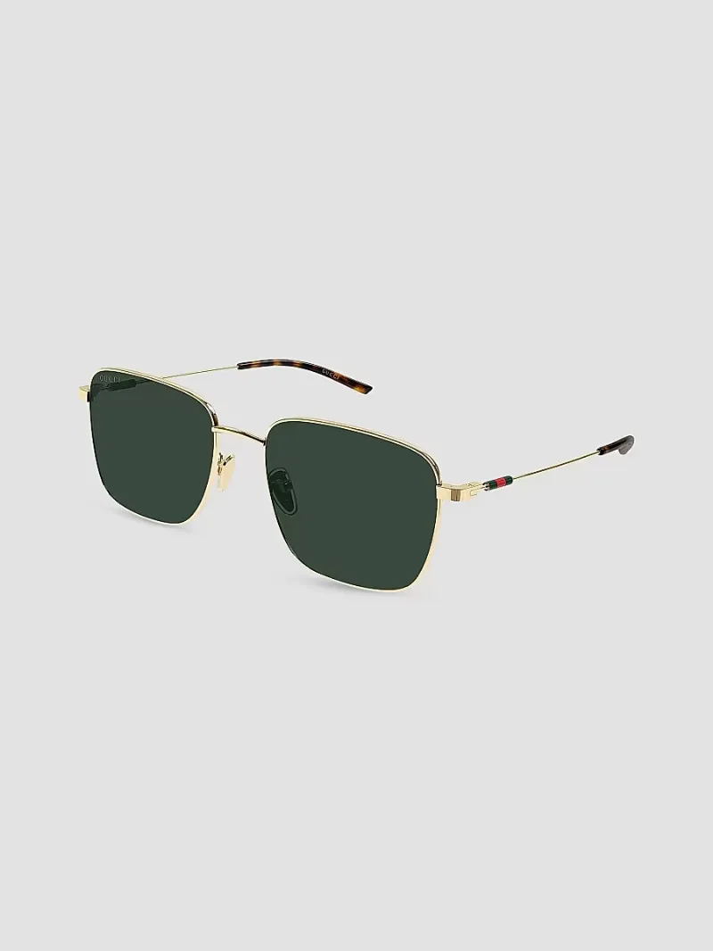 Gucci Men's Light Details 58MM Pilot Sunglasses - Gold Green