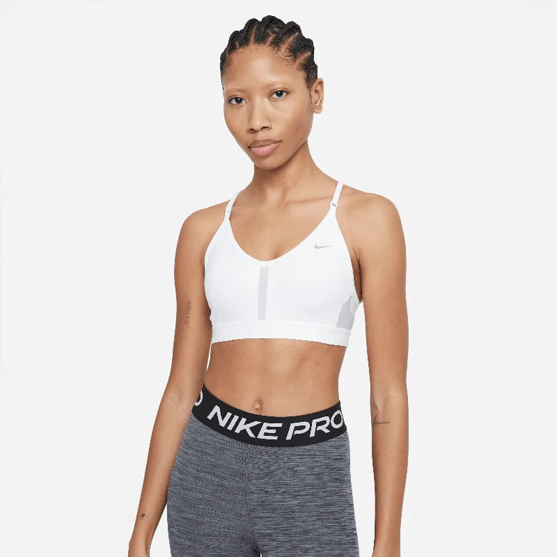 Nike Women's Indy Light-Support Padded V-Neck Sports Bra in White | CZ4456-100
