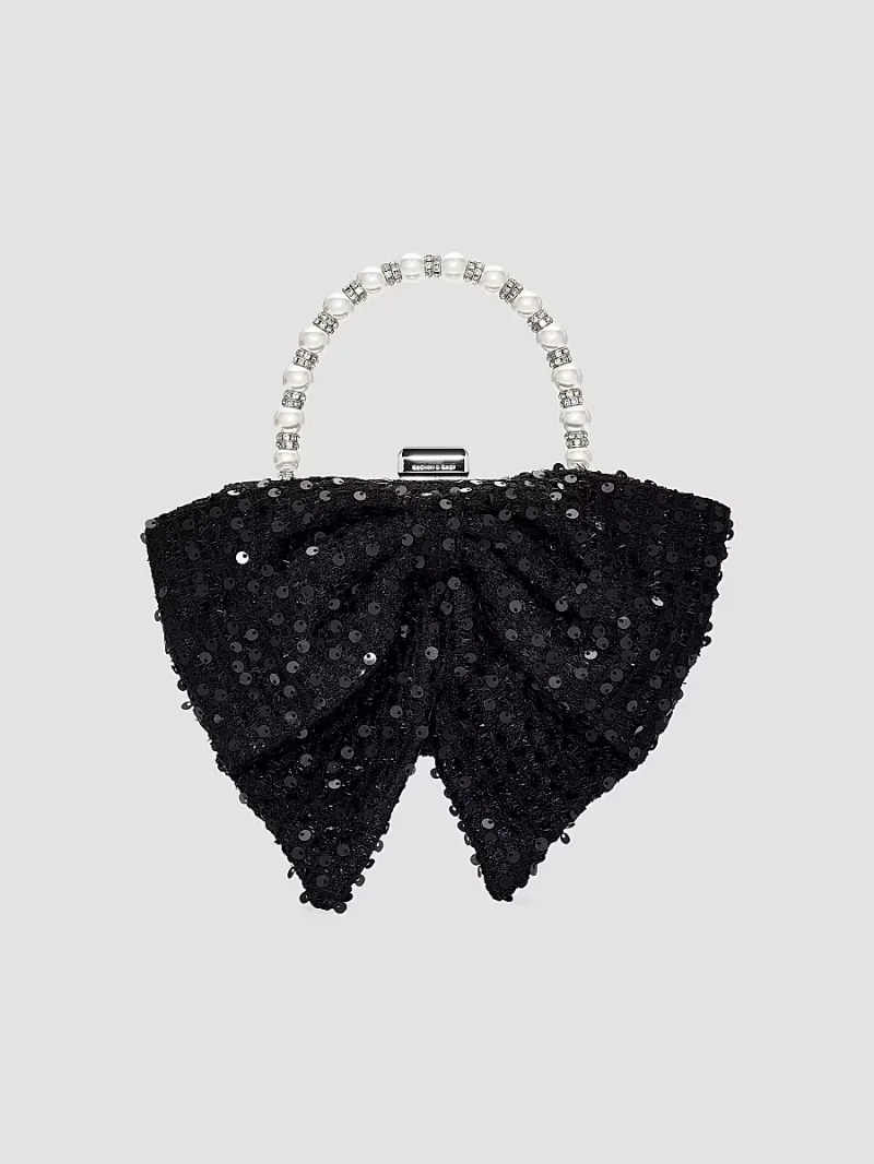 SACHIN BABI Women's Bubbly Sequin Tweed Top Handle Bag - Black