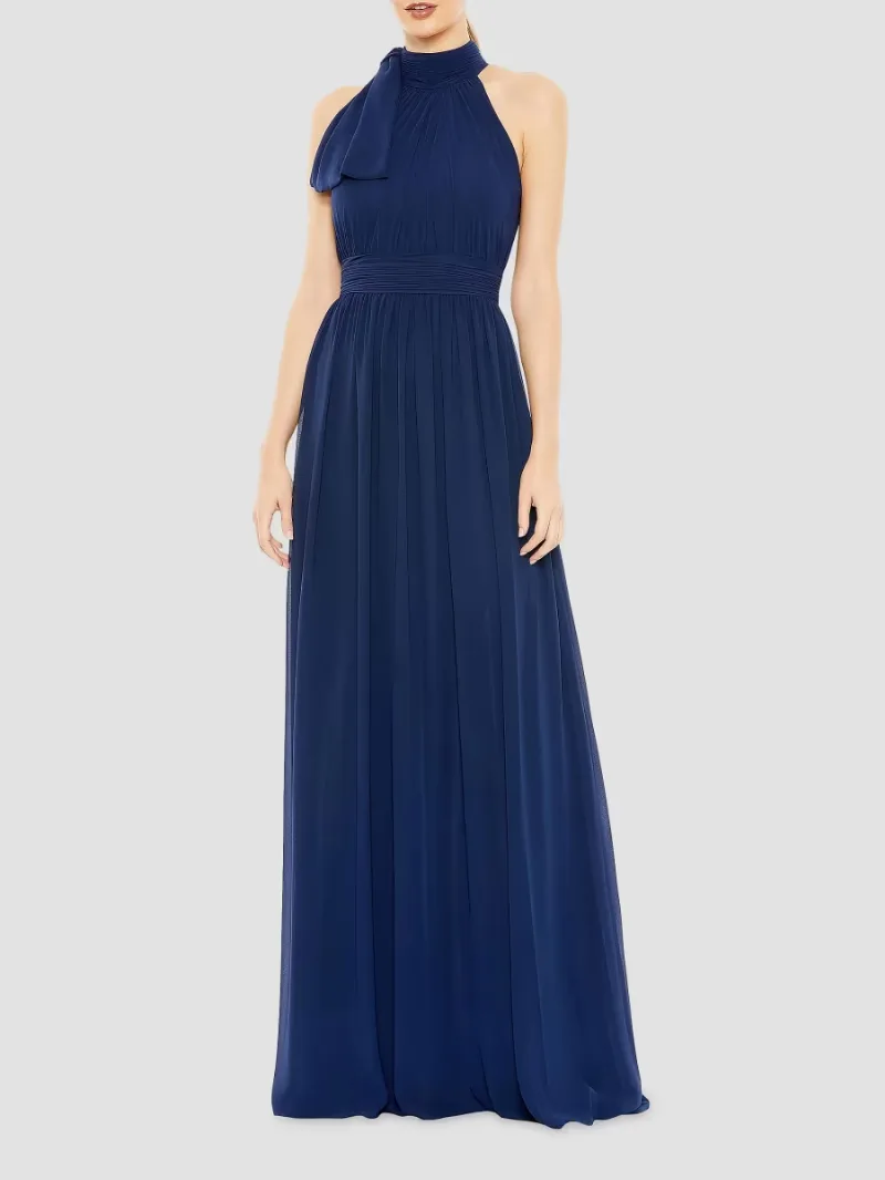 Mac Duggal Women's Sleeveless Chiffon Gown - Midnight - Size 22