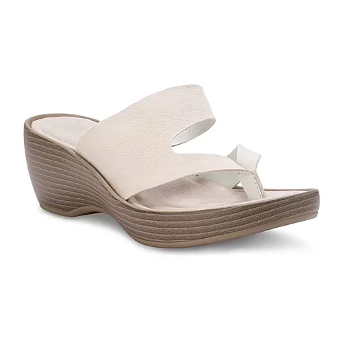 Eastland Womens Laurel Wedge Sandals, 10 Medium, White