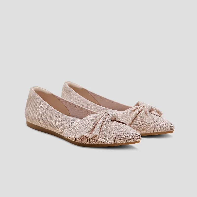 VIVAIA Pointed-Toe Bow Flats (Azura)|ROSE GOLD|US 7