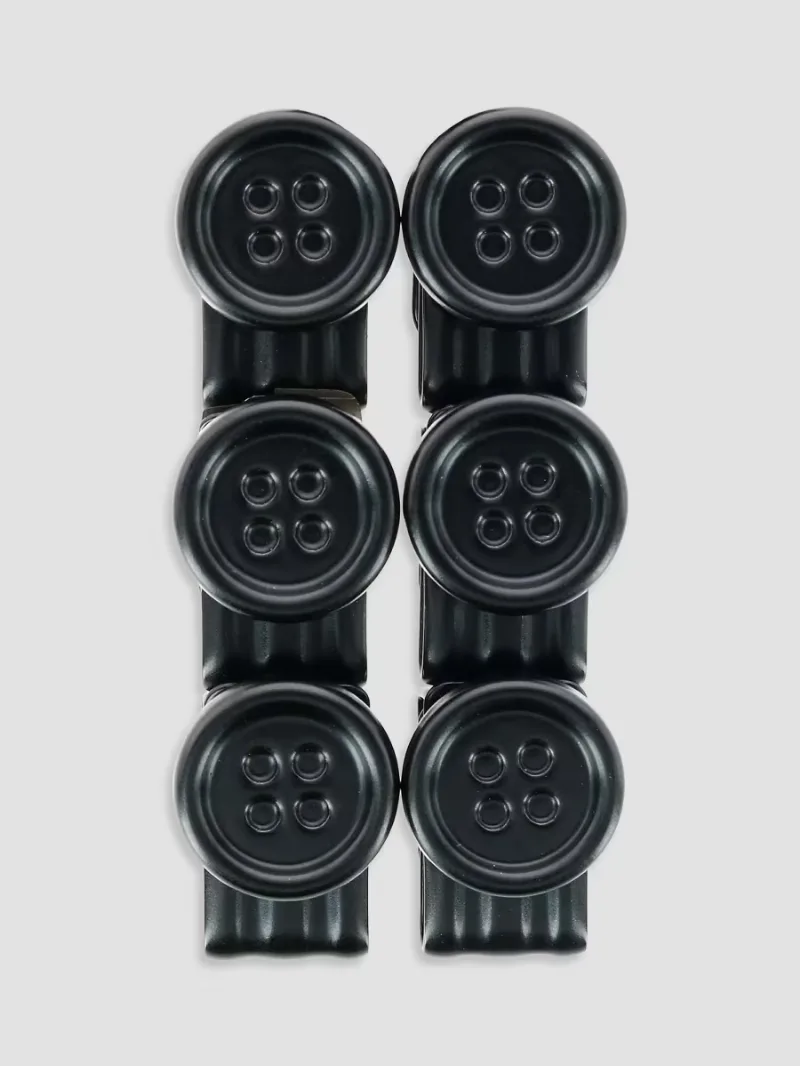 Men 6-Piece No-Sew Suspenders Buttons - Black