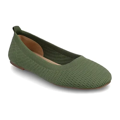 Journee Collection Maryann Womens Round Closed Toe Ballet Flats, 8 1/2 Medium, Green