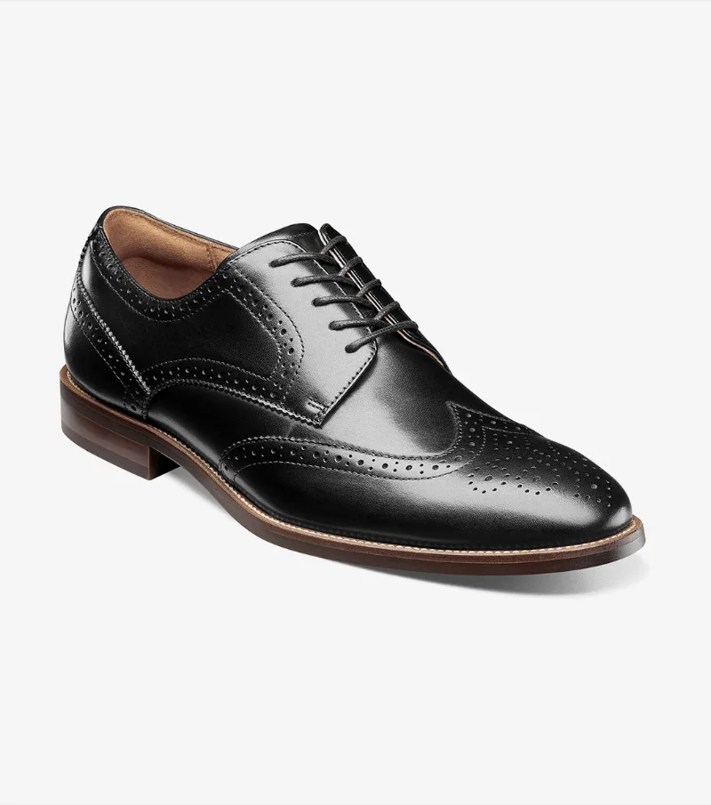 Florsheim Shoes Rucci Wingtip Oxford Black Size 7.5
