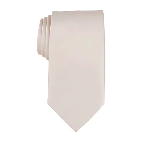 Stafford Satin Solid Tie, One Size, White