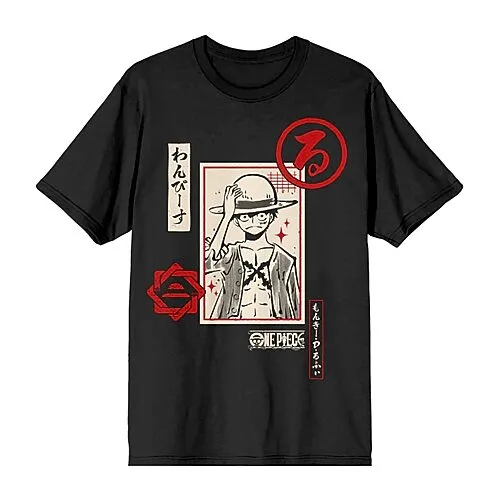 One Piece Mens Crew Neck Short Sleeve Regular Fit Graphic T-Shirt, Xx-large, Black