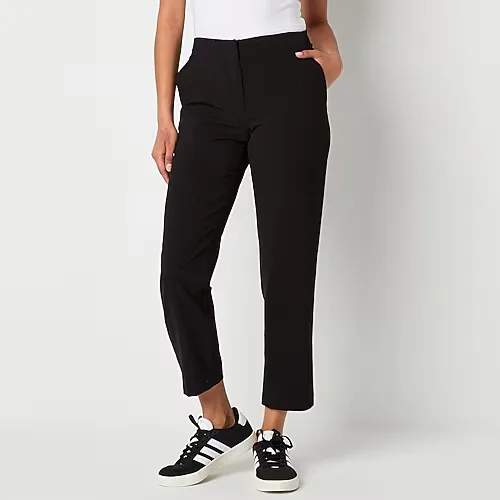 by&by Womens Juniors Slim Mid Rise Ankle Pant, 16, Black