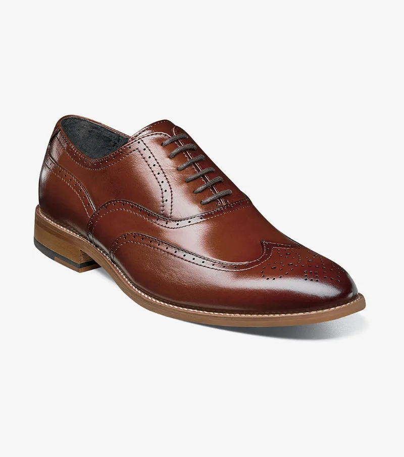 Stacy Adams Shoes Dunbar Wingtip Oxford Cognac Size 11