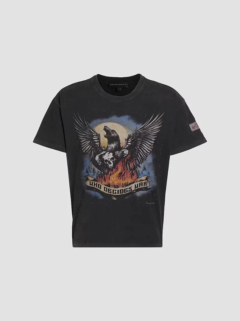Men's Moon Jersey Graphic Washed Cotton T-Shirt - Coal - Size Small