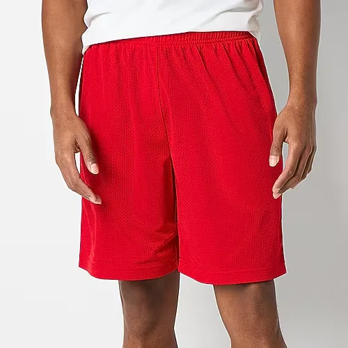 Xersion Mens Mid Rise 9" Basketball Short, Large, Red