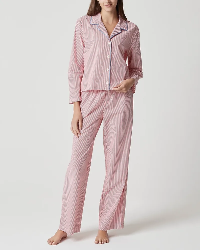 100% cotton wide-leg pant pajama set