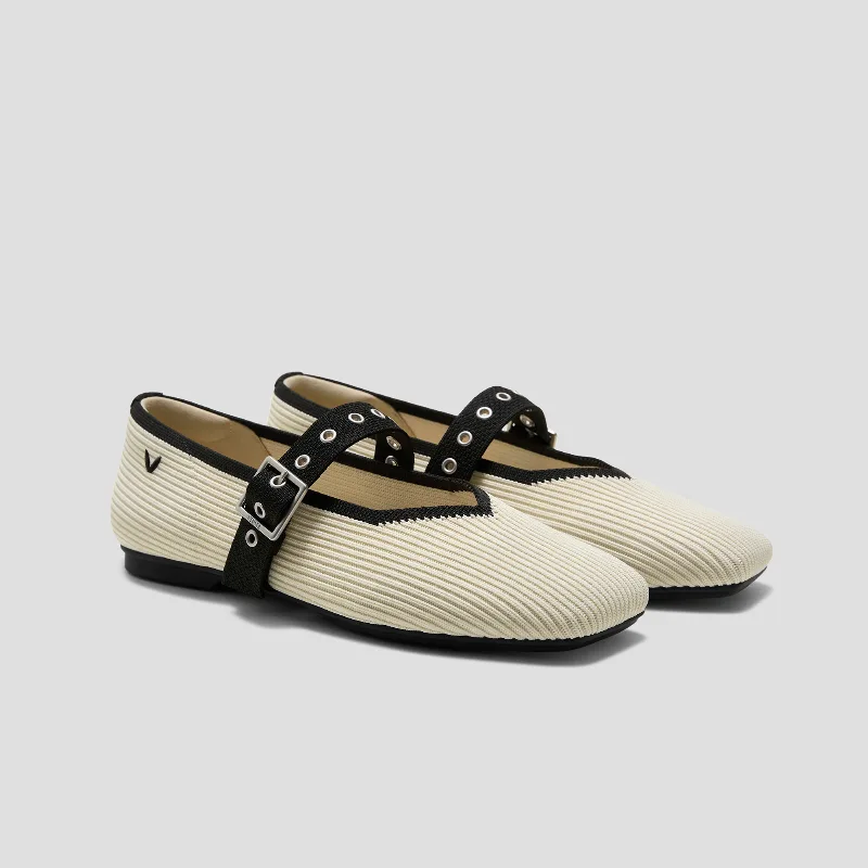 VIVAIA Square-Toe Margot Mary Jane 3.0 (Myriel)|PALE APRICOT/BLACK|9-9.5