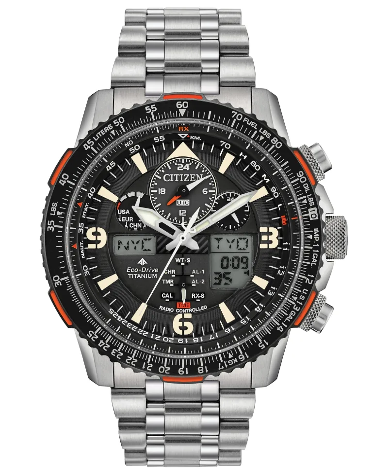 Citizen Eco-Drive Men's Analog-Digital Promaster Skyhawk A-t Titanium Bracelet Watch 45mm - Stainless Steel