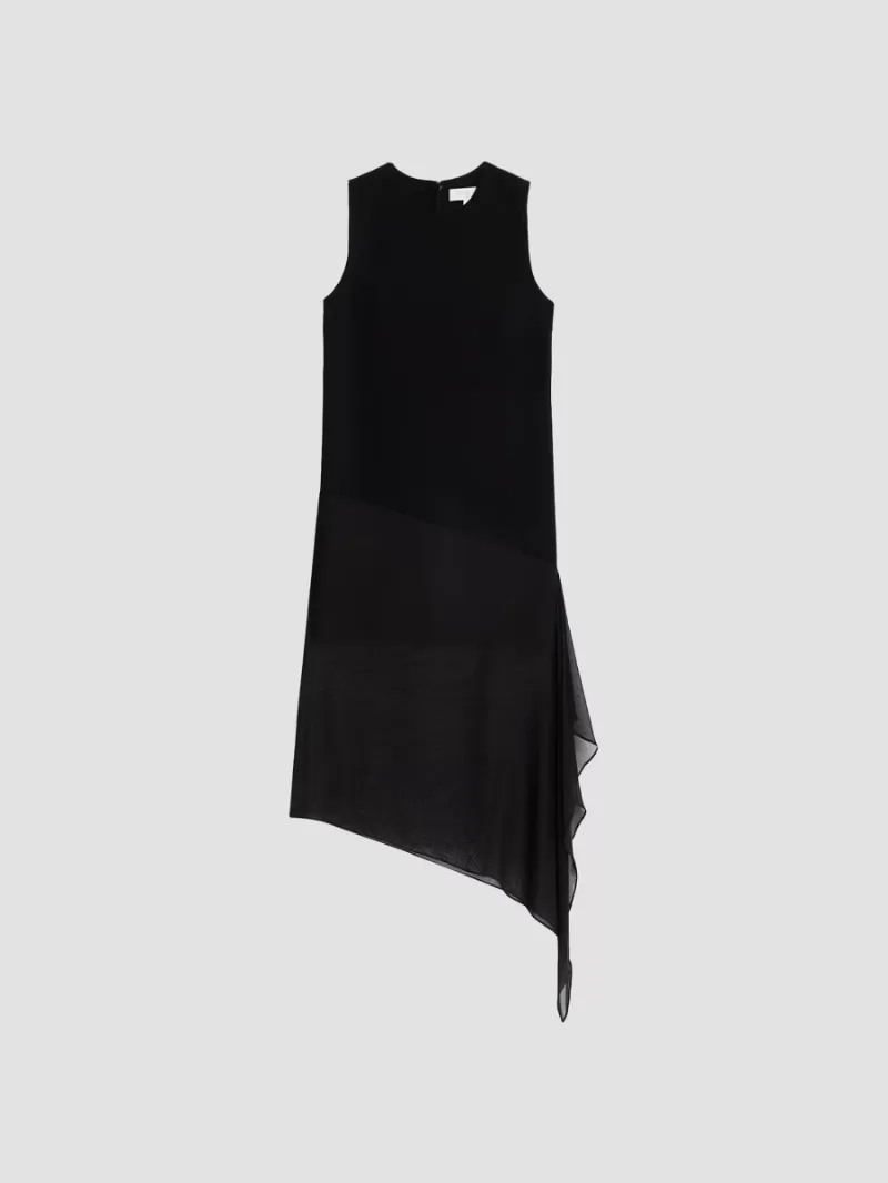 Michael Kors Women's Veiled Stretch-Wool Midi Dress - Black - Size 4