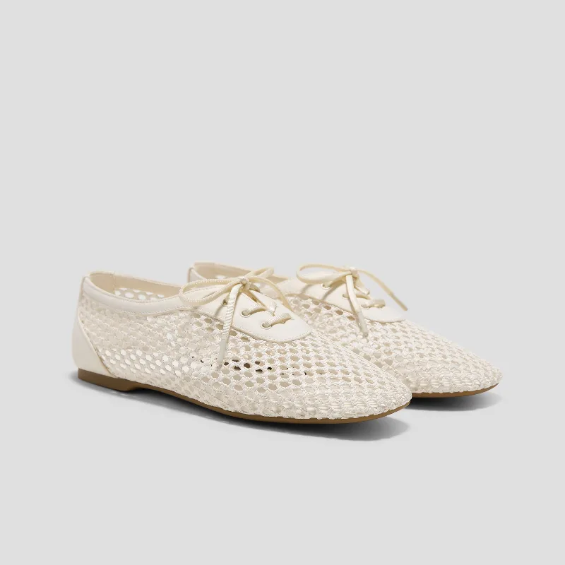 VIVAIA Square-Toe Mesh Flats (Carey)|CREAM|US 11