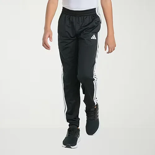 adidas Iconic Tricot Big Kid Boys Mid Rise Regular Fit Cuffed Track Pant, X-large (18-20), Black