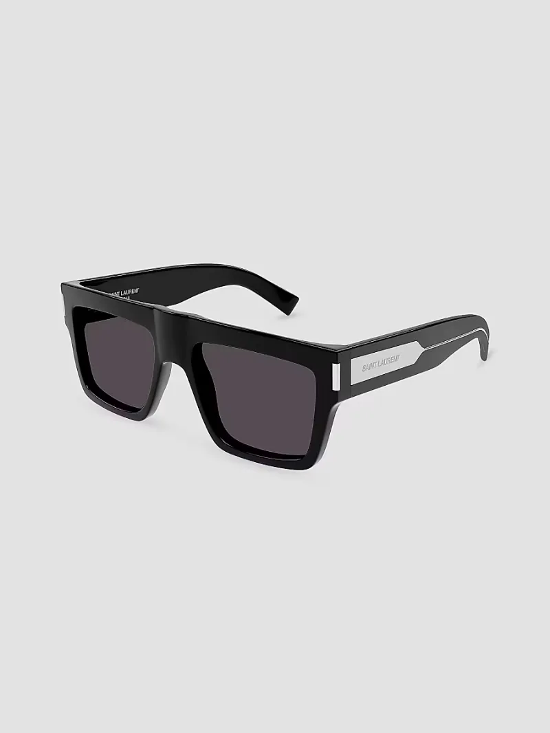 Saint Laurent Men's Naked Wirecore 55MM Square Sunglasses - Black