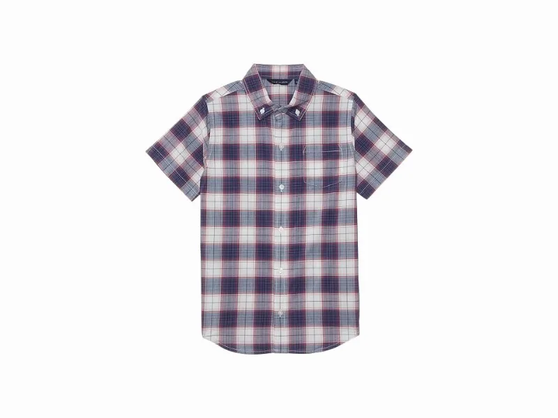 Janie and Jack Madras Plaid Button-Up Top (Toddler/Little Kid/Big Kid) (Multicolor) Boy's Clothing
