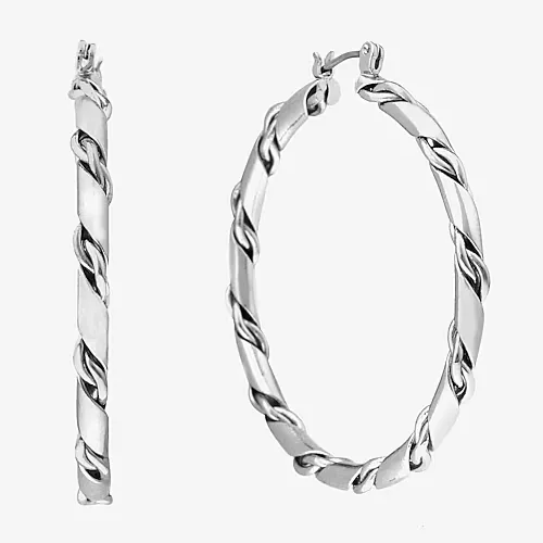 Liz Claiborne Womens Hoop Earrings, One Size, Silver