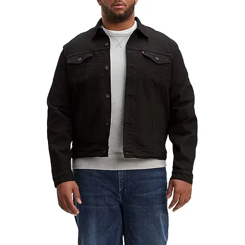 Levi's Mens Big and Tall Midweight Denim Jacket, 4x-large Tall, Black