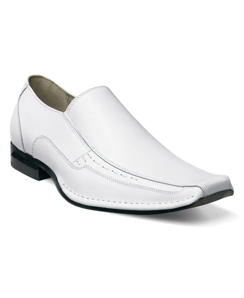 Stacy Adams Men's Templin Leather Bike Toe Loafers - White