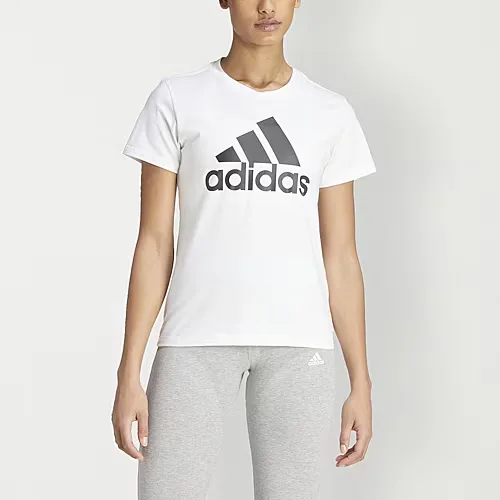 adidas Womens Crew Neck Short Sleeve Active T-Shirt, Small, White