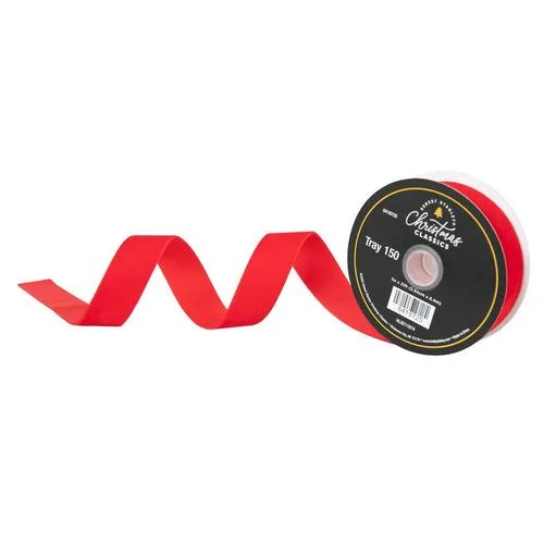 Red - Velvet Ribbon - 1"