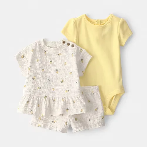 Carter's Baby Girls 3-pc. Short Set, 18 Months, Yellow