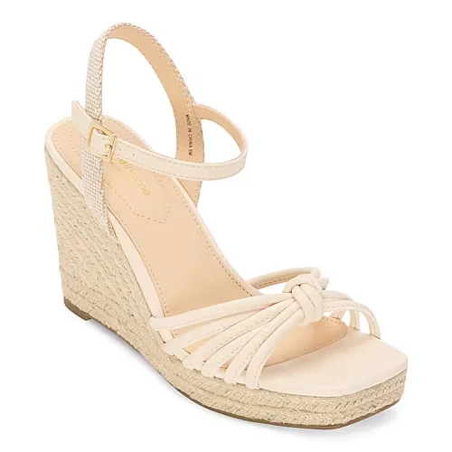 Liz Claiborne Womens Marcos Wedge Sandals, 9 Medium, White