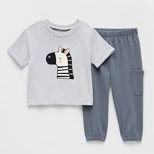 Okie Dokie Baby Boys 2-pc. Pant Set, 9 Months, Gray
