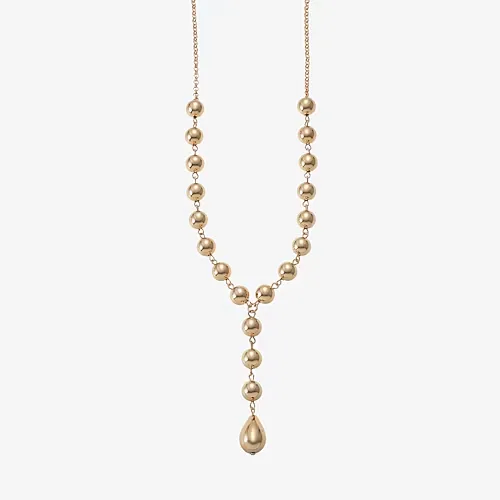 Liz Claiborne Beaded Womens 17 Inch Y Necklace, One Size, Yellow