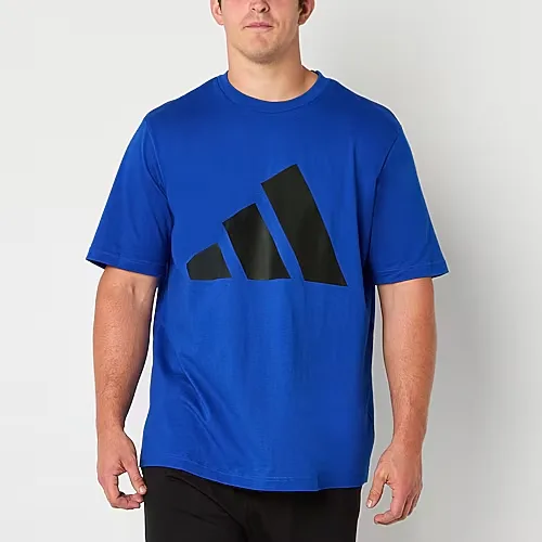 adidas Mens Crew Neck Short Sleeve Regular Fit Big and Tall Graphic T-Shirt, 4x-large Tall, Blue