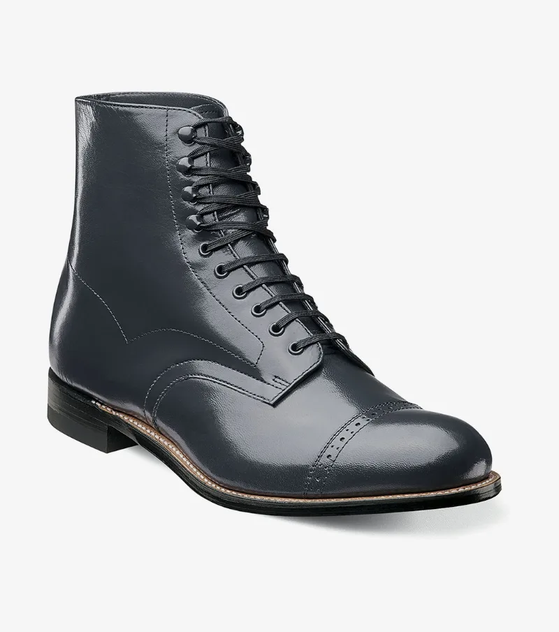 Stacy Adams Shoes Madison Cap Toe Boot Navy Size 9