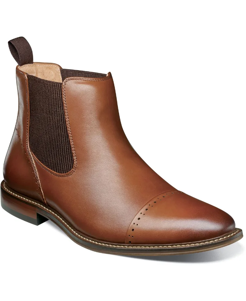 Stacy Adams Men's Maury Cap Toe Chelsea Boots - Chocolate
