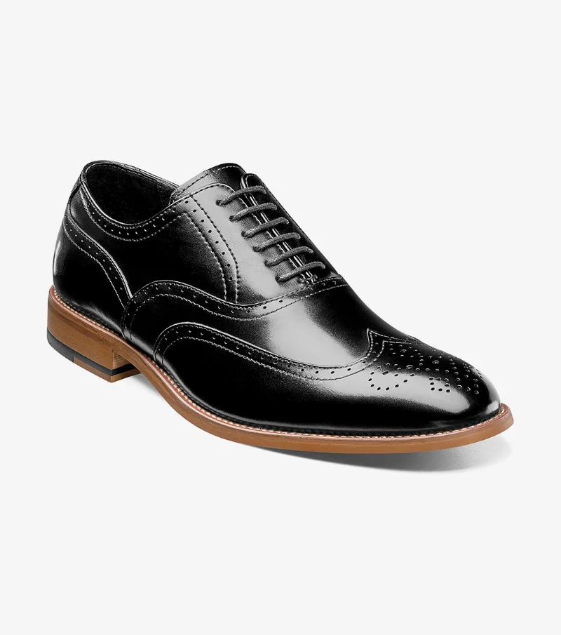 Stacy Adams Shoes Dunbar Wingtip Oxford Black Size 9