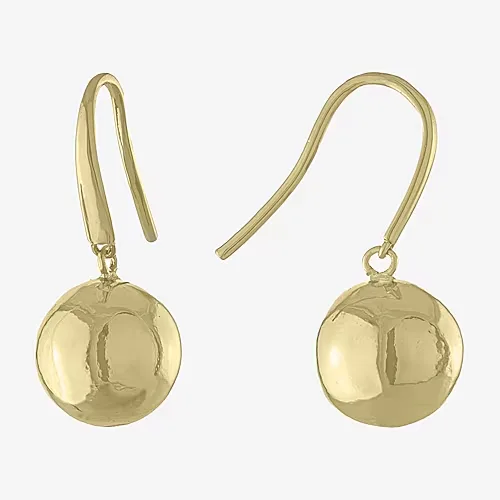 Silver Reflections Womens 14K Gold Over Brass Drop Earrings, One Size