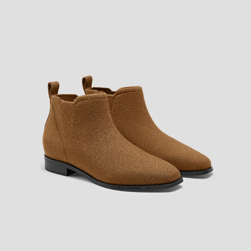 VIVAIA Square-Toe Slip-On Chelsea Boots-Winter Limited Edition (Ryan Slip-On)|CARAMEL WOOL WATER RPT|9-9.5