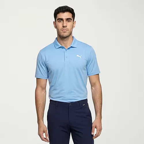 PUMA Mens Short Sleeve Polo Shirt, Medium, Blue