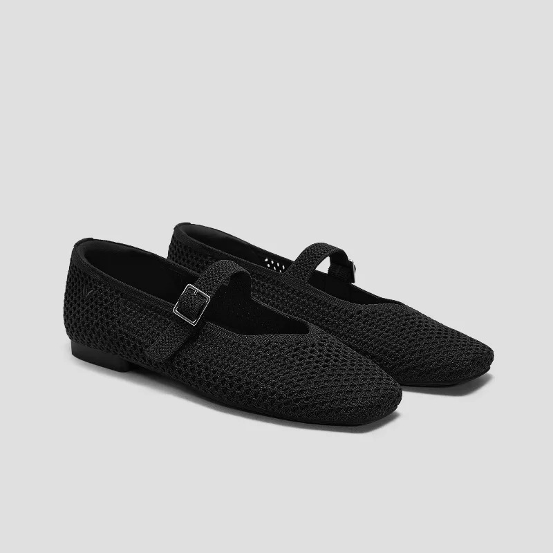 VIVAIA Square-Toe Mary Janes (Margot Mary Jane)|BLACK MESH|US 7.5