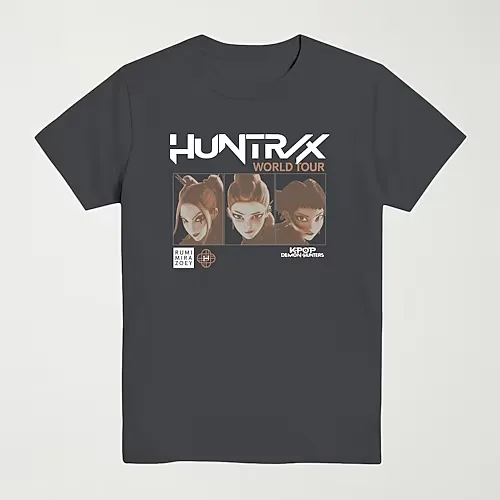 Little & Big Kid Boys Crew Neck Short Sleeve Regular Fit KPOP Demon Hunters Graphic T-Shirt, Large (14-16), Black