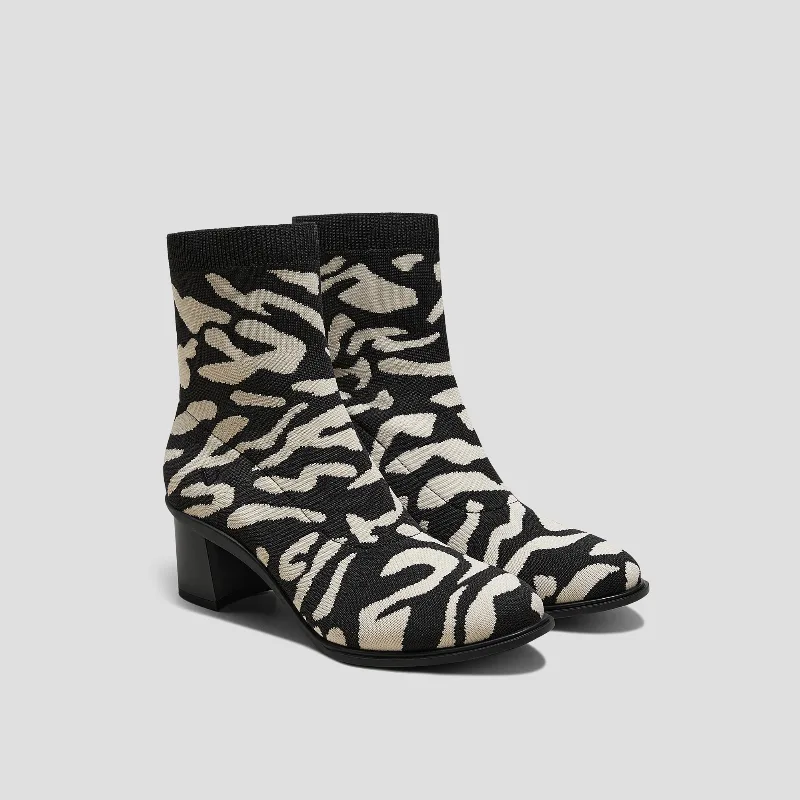 VIVAIA Almond-Toe Running Heel Boots (Amanda)|ECRU TIGER|US 11