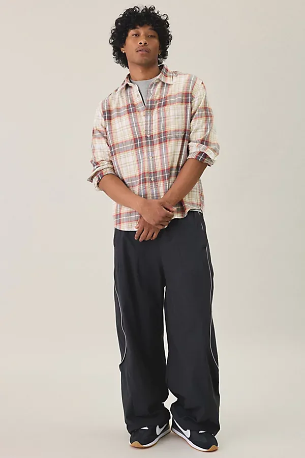 Urban Outfitters UO Retro Relaxed Wind Pants in Black, Men's at Urban Outfitters